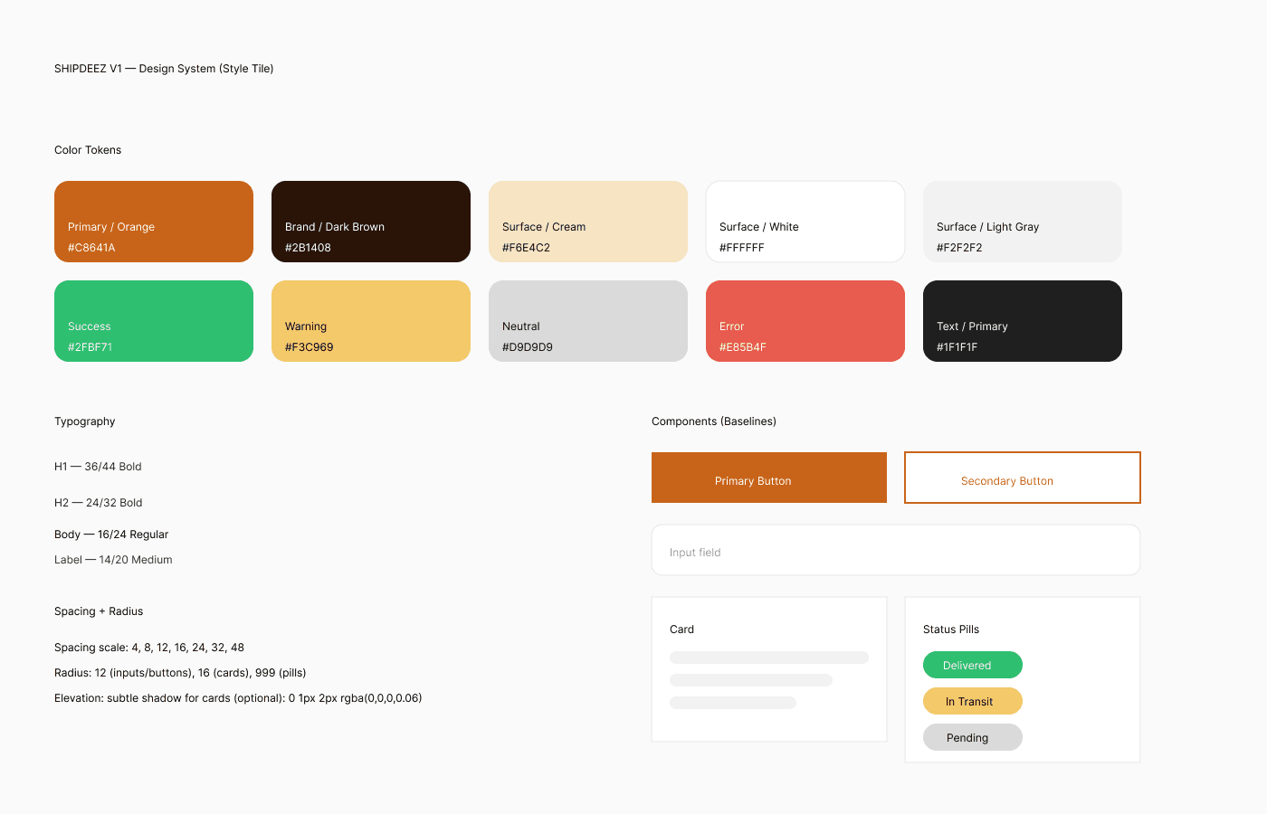 Design system style tile