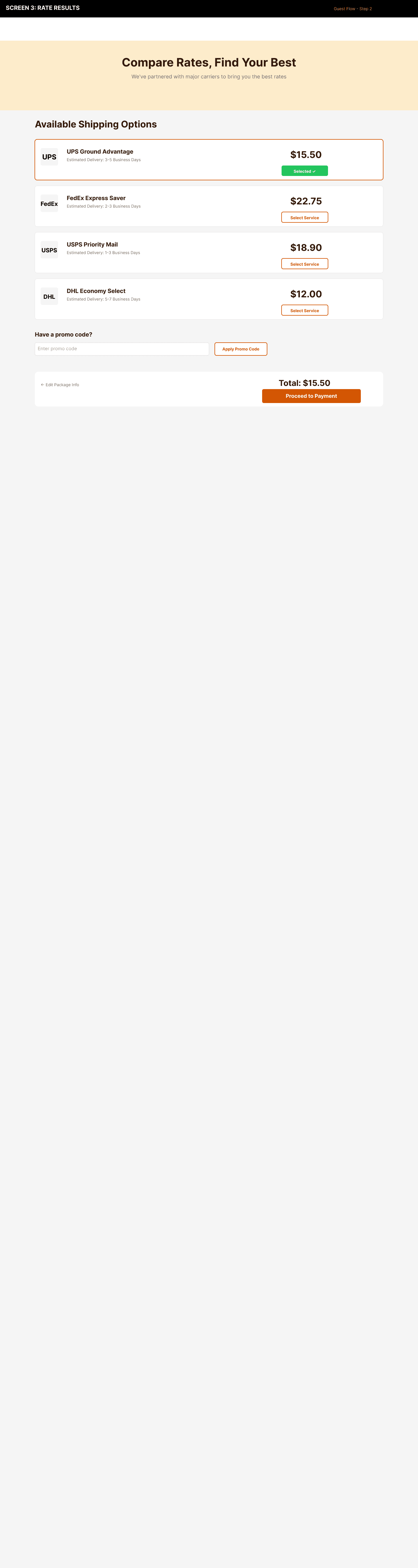 Rate results comparison