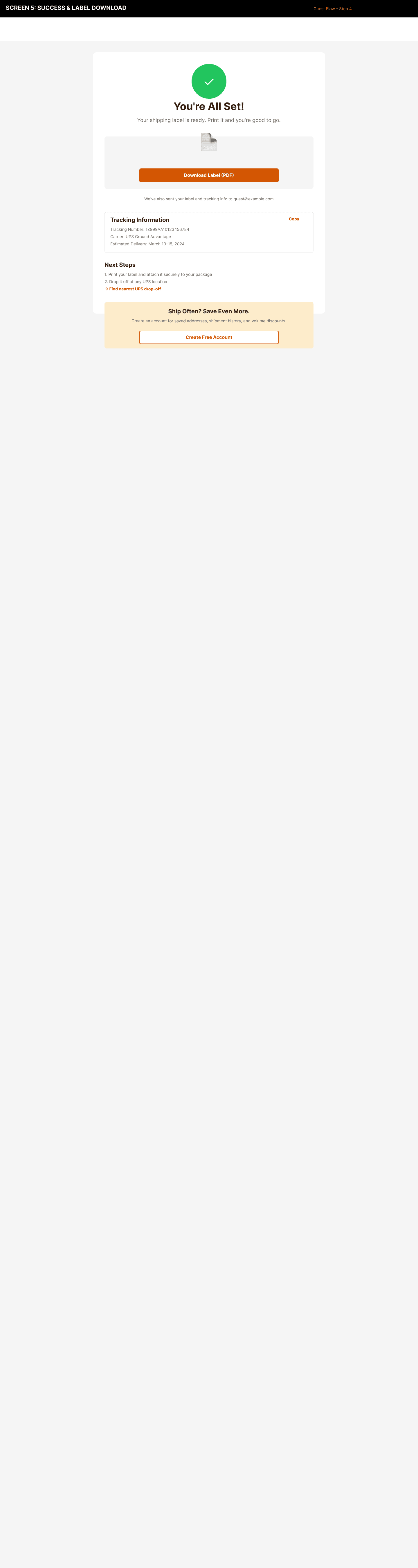 Success and label download